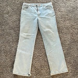 Wrangler white wash jeans mens size 33x30